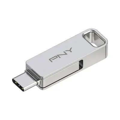 PNY, 2-u-1 USB-A 3.2/USB-C Duo Link 64 GB USB OTG flash pogon, srebrena