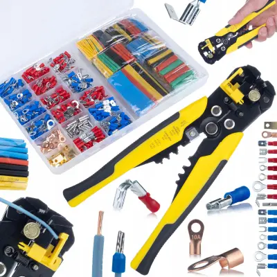 Set Konektora i Termoskupljajućih Cijevi – 678 Dijelova | Kliješta Za Krimpanje | PVC + Bakar