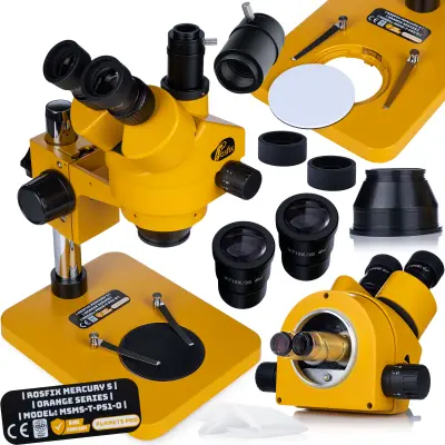 Rosfix Mercury s MSMS-T-PS1-o Trinokularni Mikroskop – Zum 7-45x | Greenough Optika | Vijećnik Udaljenost 100 Mm