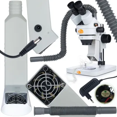 Pohljač Pare Za Stereoscopic Microscope – Teleskopsko Crijevo 35-76 Cm | 220VDC 12V Napajanje