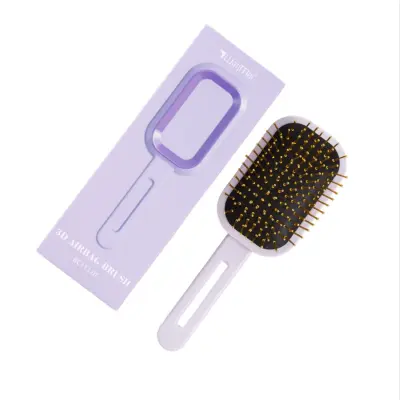 3D Air Cushion Massage Hair Brush Gift Set - Scalp Stimulation & Detangling Ljubičasta