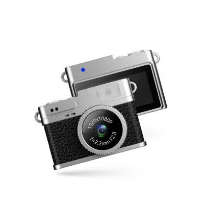 Miniaturna svjetleća kamera: Retro Flash kamera s 1080P HD videom i 0,96" IPS zaslonom Crna