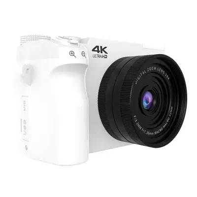 Početnička digitalna mirrorless kamera za studente: 75MP 4K HD WiFi kamera Bijela