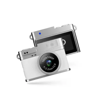 Miniaturna svjetleća kamera: Retro Flash kamera s 1080P HD videom i 0,96" IPS zaslonom Bijela