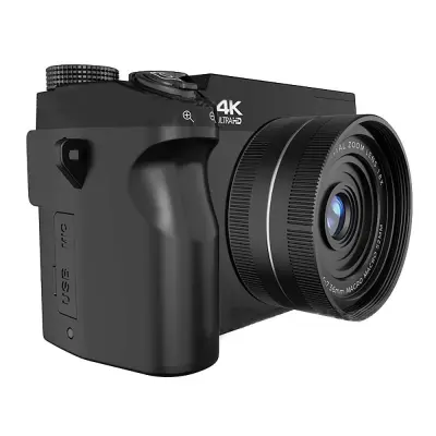 Početnička digitalna mirrorless kamera za studente: 75MP 4K HD WiFi kamera Crna
