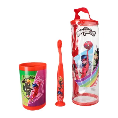 Brosnica za zube + Čaša + Torbica - Set za djecu - Miraculous