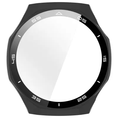 Integrirana zaštitna futrola s ljestvicom, kompatibilna s Huawei Watch GT6 Pro - Crna PC kaljeni film Crna