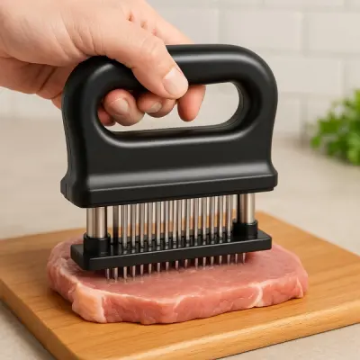 Omekšivač mesa, kuhinjski tenderizer s 48 nehrđajućih oštrica za mariniranje i pripremu roštilja | TENDOMEAT