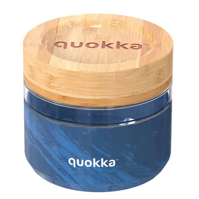 Posuda za hranu od 820 ml s dekoracijom drvenog zrna i bambusovim poklopcem
