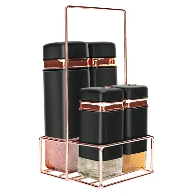 Set od 4 posude za začine s metalnim stalkom Elegantan Čvrst