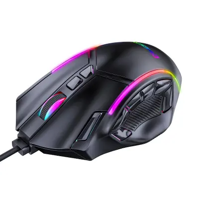 RGB Gaming Wired Mouse - 12 Buttons, 12800 DPI, Customizable RGB Lighting Crna