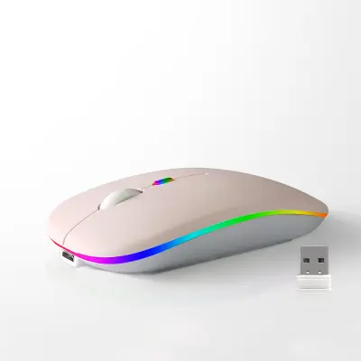 2.4G + Bluetooth 5.8G bežični miš dvostrukog načina rada - Ružičasta Pink