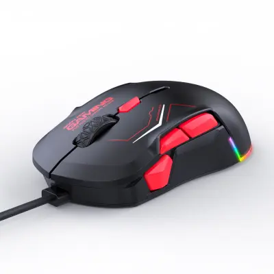10-tipkovni RGB žičani gamerski miš s 12800 DPI i prilagodljivim osvjetljenjem Crna+Crvena