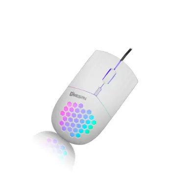 Žičani optički miš s Type-C, RGB osvjetljenjem i podesivim DPI Bijela