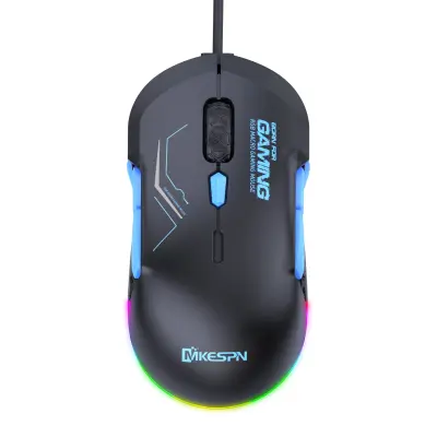 10-tipkovni RGB žičani gamerski miš s 12800 DPI i prilagodljivim osvjetljenjem Crna+Plava