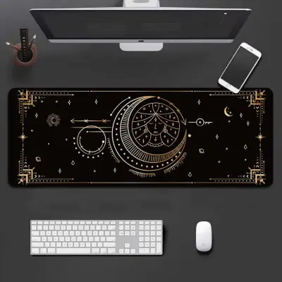Virgo Zodiac Extended Gaming Mouse Pad - Large Desk Mat with Stitched Edges Crna
