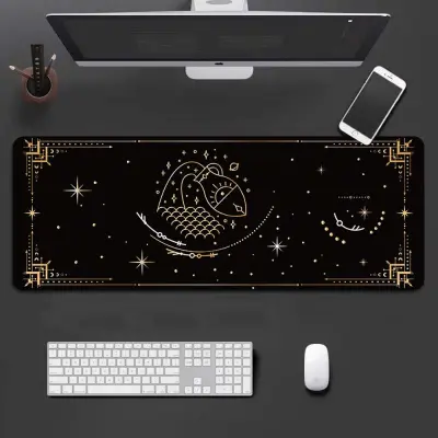 Aquarius Zodiac Extra Large Gaming Mouse Pad s šivanim rubovima - Crna Crna