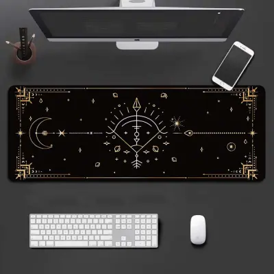 Velika podloga za miša sa zodijakom Strijelca - Produžena podloga za tipkovnicu s prošivenim rubovima Crna