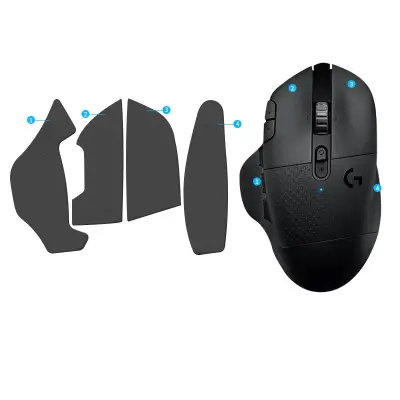 Naljepnice za miša s poboljšanim prianjanjem za Logitech G604 - Tamno siva Tamno siva