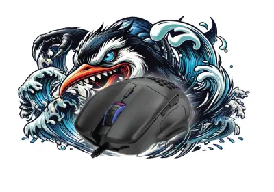 Baracuda MIŠ BGM-101 PENGUIN CRNI / 3600 dpi