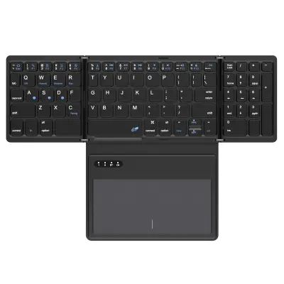 Sklopiva Bluetooth tipkovnica s dodirnom pločicom Crna