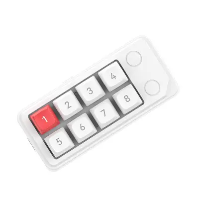 Insten Solution 8-Tipkovna Žična gamerska tipkovnica s makro definicijama i svjetlima Bijela