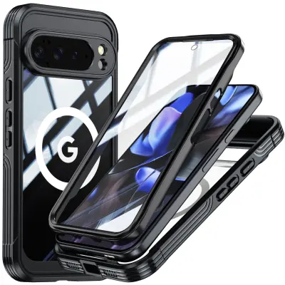 9H kaljeno staklo otporno na udarce, kompatibilno s Google Pixel 10/10 Pro - Crna Crna