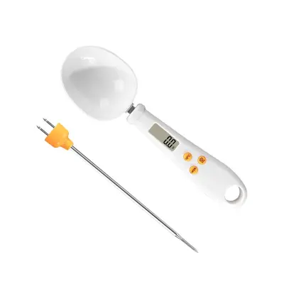 Digitalna vaga žlica Bijela 500g/0.1g s termometrom i baterijom Bijela