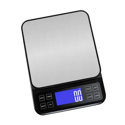 15kg/1g Punjiva digitalna kuhinjska vaga - Precizna vaga za hranu s USB punjenjem Crna