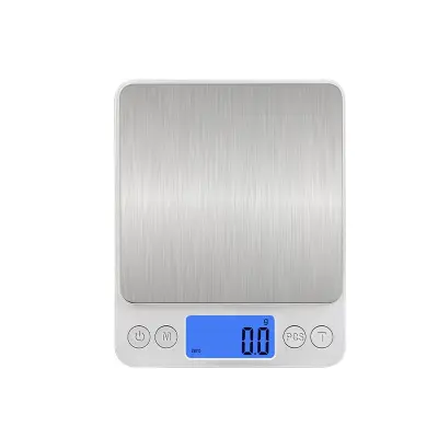 3kg Punjiva digitalna kuhinjska vaga s platformom od nehrđajućeg čelika Srebrna