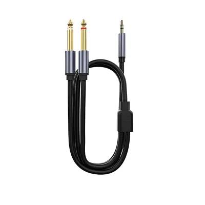 3.5mm na dvostruki 6.5mm audio kabel - Slate Gray konektor za poboljšano audio iskustvo Crna