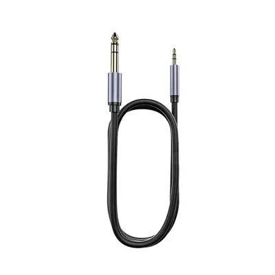 3,5 mm na 6,5 mm Dvokanalni Audio Kabel (Željezo Siva) za Mikser, Gitaru, Klavijature Crna