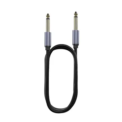 6,5 mm do 6,5 mm audio kabel sa štitom - muški stereo kabel za mikser, gitaru, klavijature i zvučnike Siva