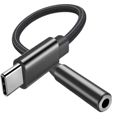 Adapter Type-C na 3.5mm priključak za slušalice - Audio pretvarač Crna