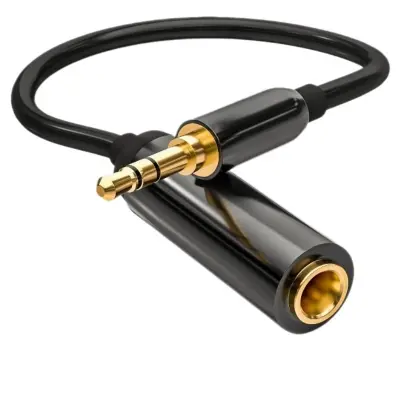 3.5mm na 6.35mm ženski audio adapter kabel - Crni, zvuk visoke vjernosti Crna