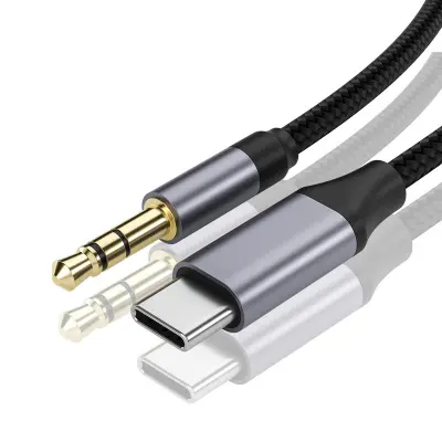 Audio kabel: Type-C do 3.5mm Aux kabel za auto i slušalice Crna
