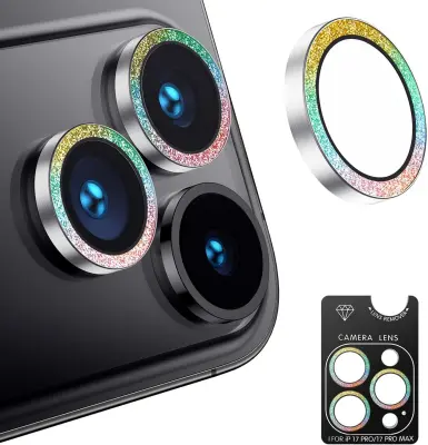 Sparkle Glitter Camera Lens Protector kompatibilan s iPhone 17 Pro/17 Pro Max - HD, Anti-Scratch Mješana boja