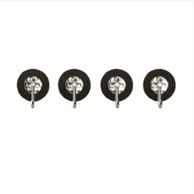 4-Pack No Drilling Strong Adhesive Wall Hooks - Damage-Free Hanging Prozirno siva