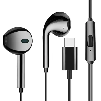USB C slušalice s mikrofonom, set za slobodne ruke, silikonski kabel 1,2 m