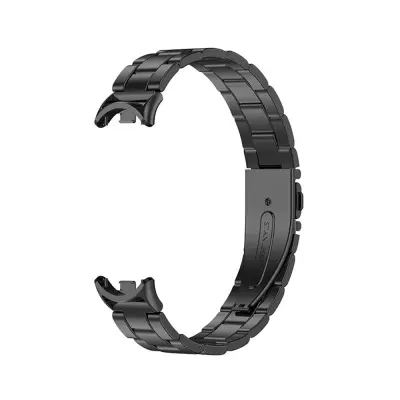 Metalni remen kompatibilan sa Xiaomi Mi Band 8/9/10 - Dizajn s oprugom - Nehrđajući čelik Crna