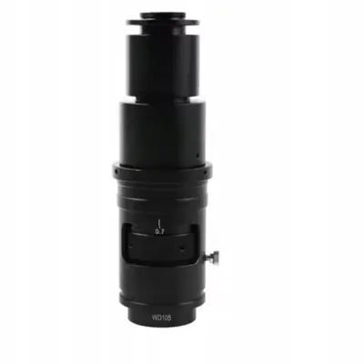 C-Mount Objektiv WD100 – Zoom 25X-500X | Metalna Konstrukcija | Promjer 55mm | Duljina 175mm