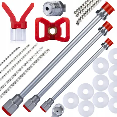 Set Pribora Za Pistolj Za Bojanje – Lance 30/50/100cm + Gasket + Nozzle Cover + Cetke Za Ciscenje | Kompatibilnost Sa 7/8" Navojem