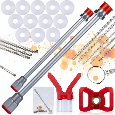 Set Lance Za Pistolj Za Bojanje 50cm And 100cm – 5x Cetke Za Ciscenje, 12x Brtva, Osigurac Mlaznice | Kompatibilnost Sa 7/8'' Navojem