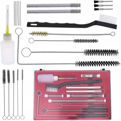 Set Pribora Za Čišćenje Airless Raspršivača 24-u-1 – Mini Četke, Iglice, Metalna Četka | Praktična Torbica