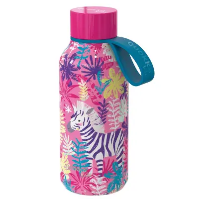 Termo boca od 330 ml, model Solid Kids, s remenom i motivom zebre