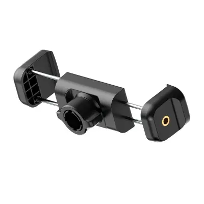 Adapter držača telefona kompatibilan s vijkom s dvostrukim navojem 1/4 i kuglastom glavom, crni ABS materijal, podesiva širina 12 cm Crna