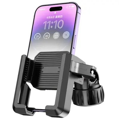 Siguran i podesivi nosač za mobitel za bicikl - Poluzavršni dizajn Crna