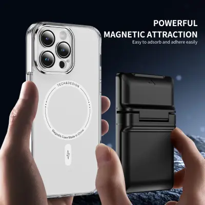 Magnetni držač kartica novčanik s postoljem za telefon Crna
