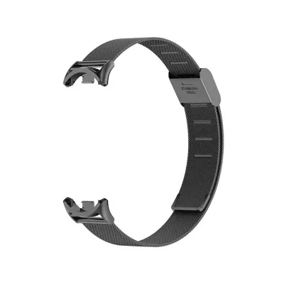 Metalna narukvica kompatibilna sa Xiaomi Mi Band 8/9/10 - Dizajn s oprugom Crna