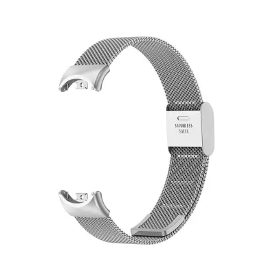 Metalni remen kompatibilan sa Xiaomi Mi Band 8/9/10 - kopča u službenom stilu Srebrna